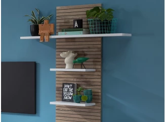 Nástěnný panel s policemi Rovigo 70 cm, dub nox/bílá