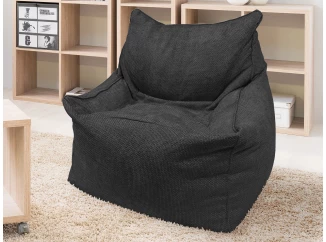 Sedací pytel Norvik, černá strukturovaná tkanina