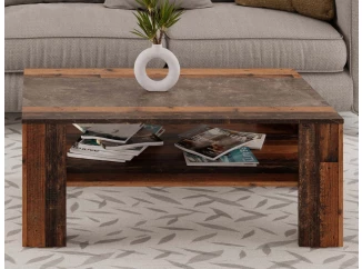 Konferenční stolek Pico,  tmavý beton/vintage optika dřeva