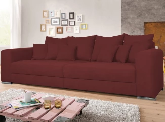 Široká pohovka Rosa, červená látka