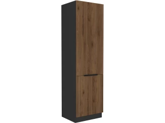 Vysoká kuchyňská skříň Monza, 60 cm, ořech/černá