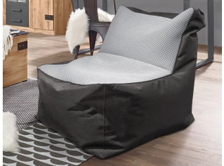 Sedací pytel Carole, černá látka/světle šedá tkanina