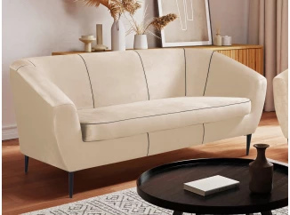 Trojmístná pohovka Olivio, béžová sametová látka