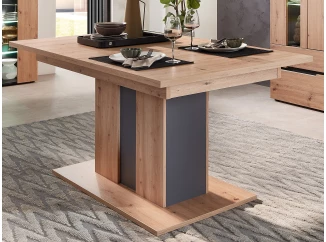 Rozkládací jídelní stůl Memphis 160x90 cm, dub artisan/grafit