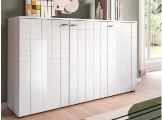 Skříňka 3-dveřová Monty, 138 cm, bílá lesk