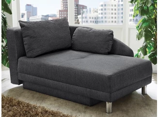 Pohovka s boční opěrkou Roy, šedá tkanina, rozkládací