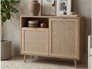 Skříňka 2-dveřová Bali, dub sonoma/výplet