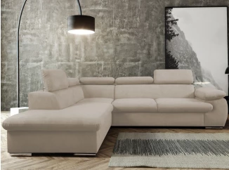 Rohová sedací souprava Viera, béžová látka, levý roh