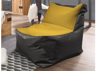 Sedací pytel Carole, černá látka/hořčicově žlutá tkanina