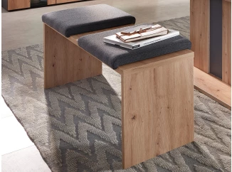 Jídelní lavice s polstrem Memphis, dub artisan/grafit, 165 cm