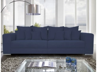 Široká pohovka Rosa, tmavě modrá látka