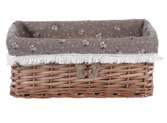 Proutěný košík Eman, hnědý střední