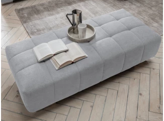 Obdélný taburet 7589, světle šedá látka