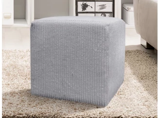 Taburet Bali, 40x40 cm, světle šedá strukturovaná látka