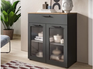 Skříňka se šuplíkem Niklas, 78 cm, šedá/dub artisan