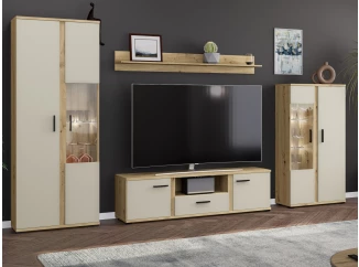 Obývací stěna Kanada, dub artisan/kašmírová béžová