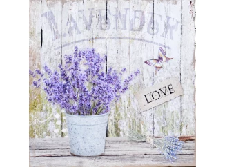 Obraz na plátně Levandule zátiší Love, 40x40 cm