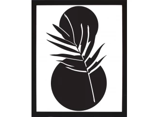 Rámovaný obraz Černobílá rostlinná abstrakce II, 24x30 cm