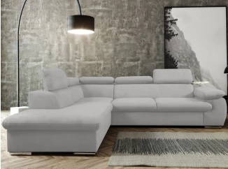 Rohová sedací souprava Viera, světle šedá strukturovaná látka, levý roh