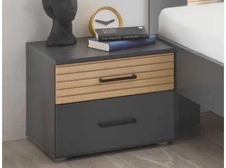 Noční stolek Laurie, grafit/dub
