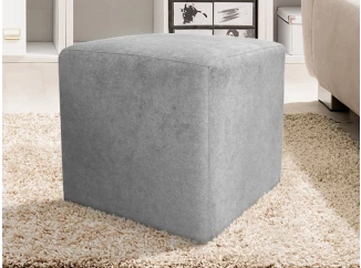 Taburet Bali, 40x40 cm, holubí šedá látka