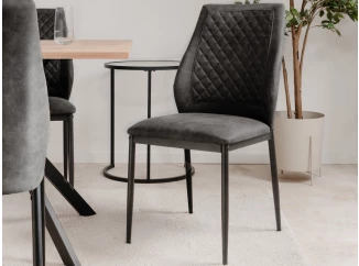 Jídelní židle Lille, antracitová vintage optika kůže