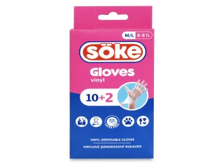 Jednorázové vinylové rukavice Söke 10+2, vel. M/L