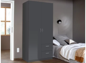 Šatní skříň Case, 91 cm, tmavě šedá