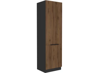 Kuchyňská skříň pro vestavnou lednici Monza, 60 cm, ořech/černá