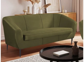 Trojmístná pohovka Olivio, mechově zelená sametová látka