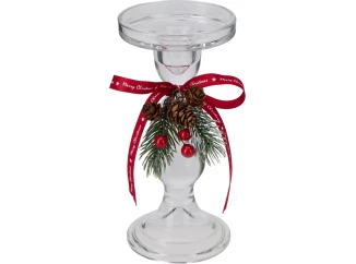 Vánoční svícen 8x17,8 cm, sklo