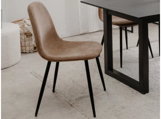 Jídelní židle Alisa, světle hnědá strukturovaná látka