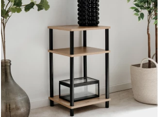 Úzký regál/odkládací stolek Theo, dub artisan