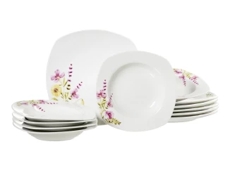 Jídelní servis (12 dílů) Malve, motiv letní květiny