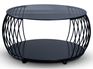 Kulatý konferenční stolek Shanghai, 80 cm, černý/šedý