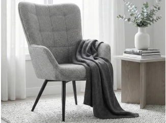 Křeslo Hannah, světle šedá tkanina