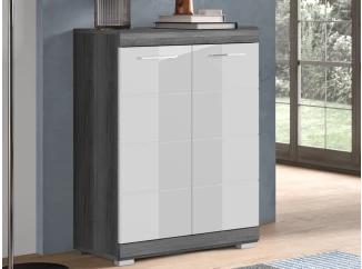 Skříňka Scout, 60 cm, šedý dub/bílá lesk