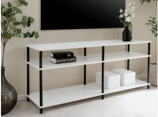 Široký regál/TV stolek Theo, bílý