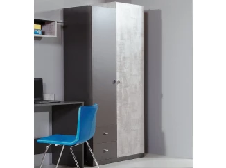 Šatní skříň se zásuvkami Tablo, šedá/enigma