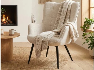 Křeslo Hannah, světle béžová tkanina