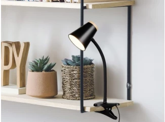 Čtecí lampička se skřipcem LED Pongo, černá