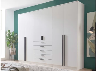 Šatní skříň se zásuvkami Marc, 270 cm, bílá