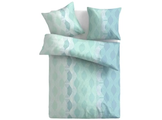 Povlečení 140x200 cm, zeleno-modré, vlnitý vzor