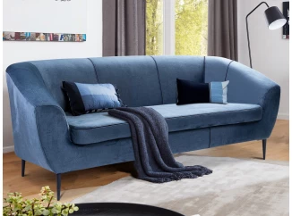 Trojmístná pohovka Olivio, středně modrá sametová látka