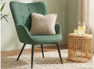 Křeslo Hannah, zelená tkanina