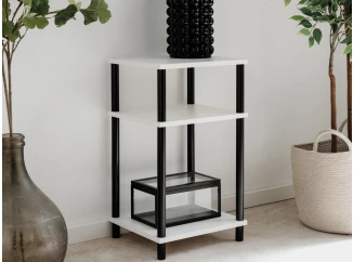 Úzký regál/odkládací stolek Theo, bílý