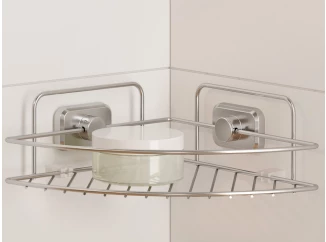 Rohová koupelnová polička Reflex Luxy 1, chrom