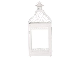 Kovová lucerna Mirja 50 cm, bílá antik