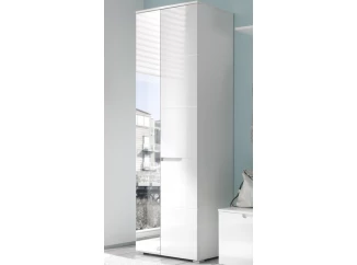 Skříň se zrcadlem Spice, lesklá bílá