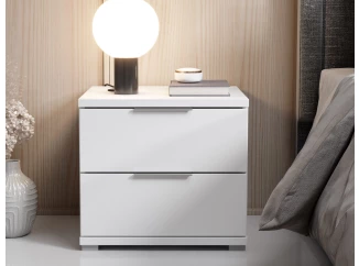 Noční stolek se 2 zásuvkami Smilla, výška 43 cm, bílý